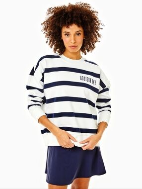 Addison Bay Everyday Terry AB Embroidered Crewneck Sweatshirt Size XS NWT